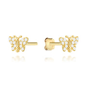 Cercei Aur 14K Model Fluture Decorați cu Zirconiu