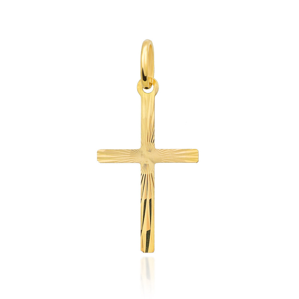 Cruciuliță Aur 14K Diamentată Pe O Singură Parte