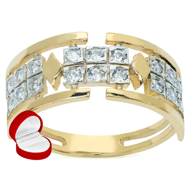 Inel Aur 8K Model Elegant cu Zirconii