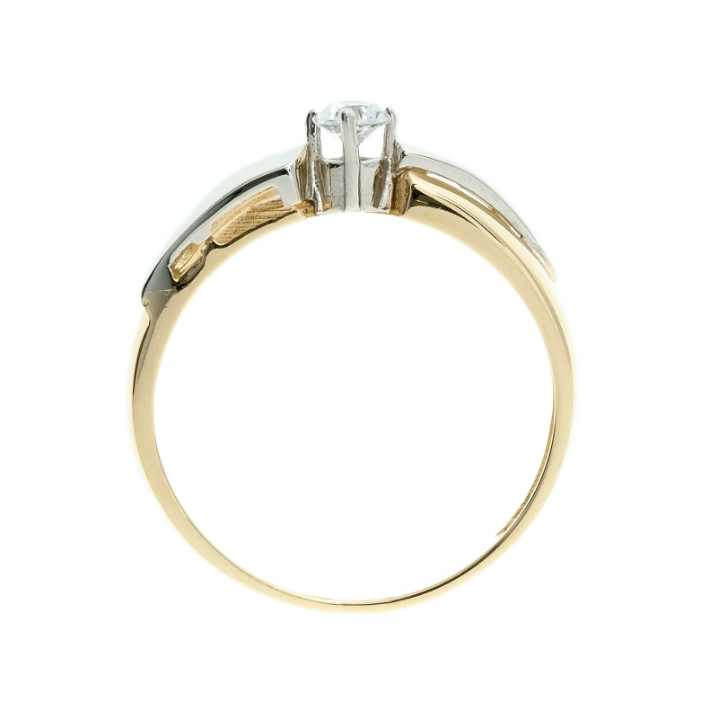 Inel Aur 8K Cu Zirconiu Design Modern