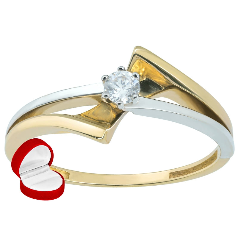 Inel Aur 8K Cu Zirconiu Modern