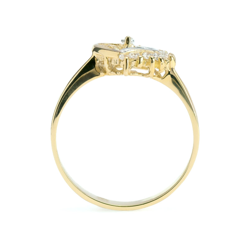 Inel Aur 8K Inimă cu Zirconii