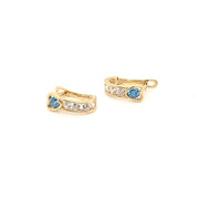 Cercei Aur 14K cu Zirconiu, Model Inimă Safir
