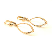 Cercei Pandantiv Oval Diamantat Aur 14K