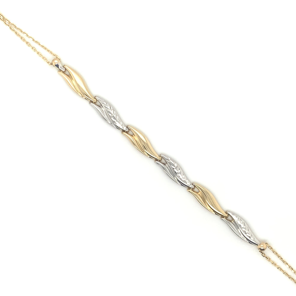 Brățară Bicoloră Diamantată și Lanț