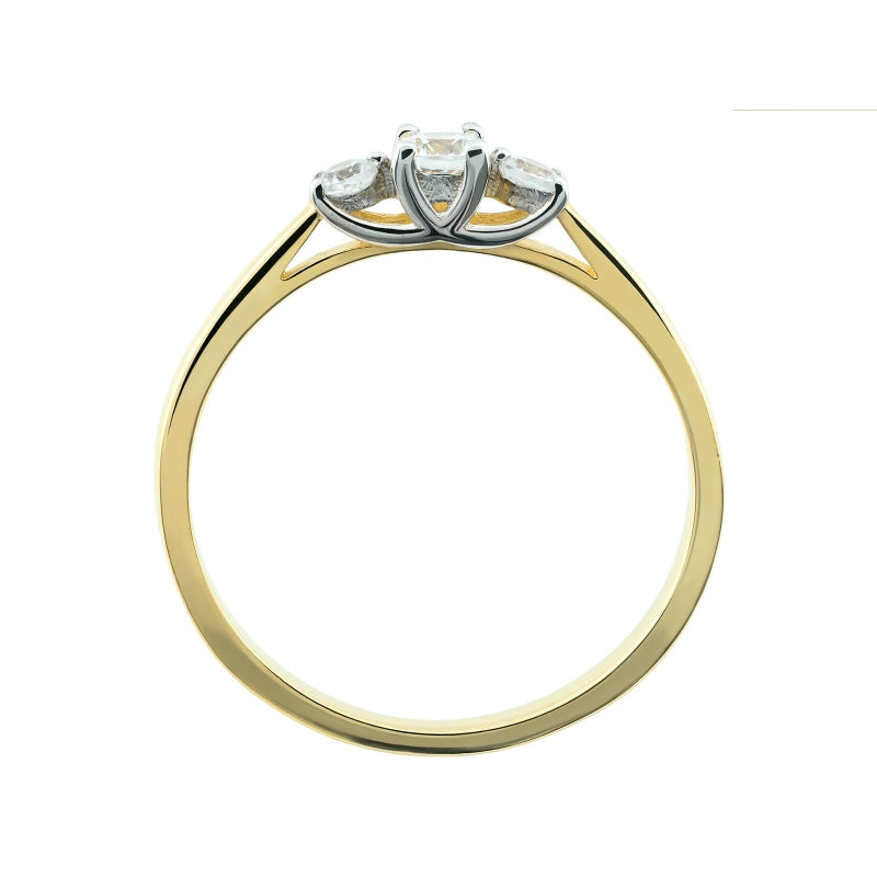 Inel Aur 8K cu Zirconii - Design Elegant