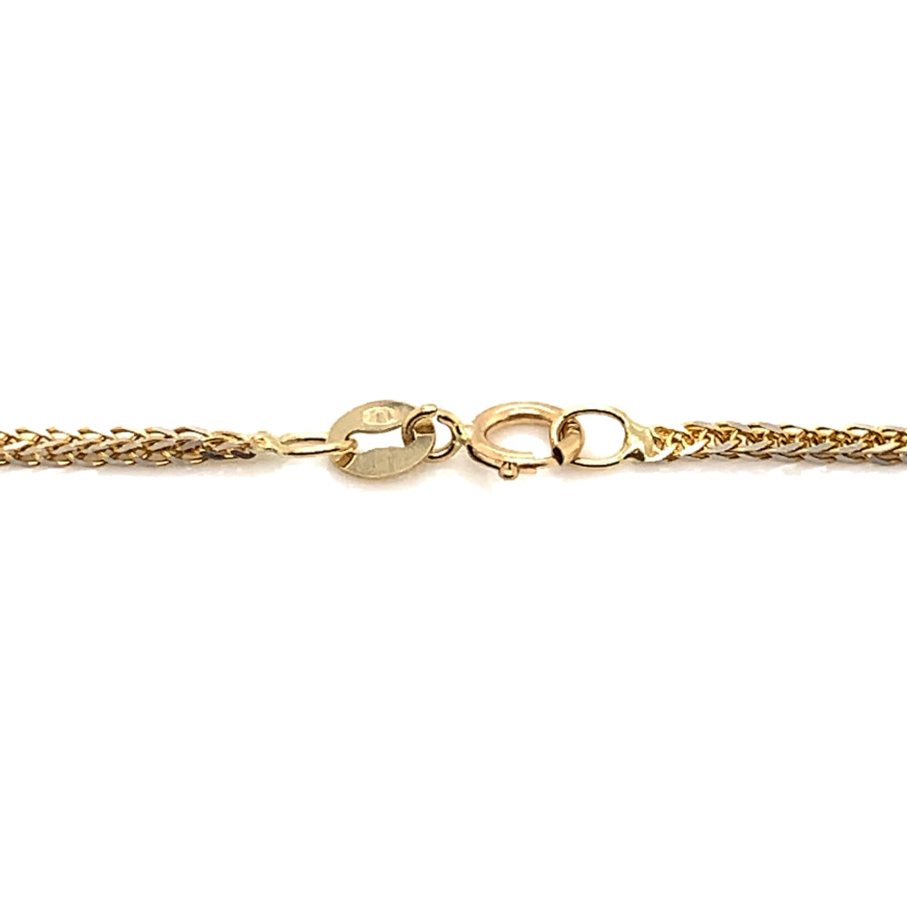 Brățară Aur 14K, Model Coadă de Vulpe, Fațete Diamant, 19 cm - Lățime 1,2 mm