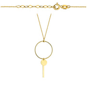 Colier cu Cerculet si Cheie- Aur 14k