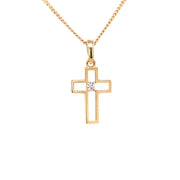 Cruce cu Zirconiu din Aur 14K