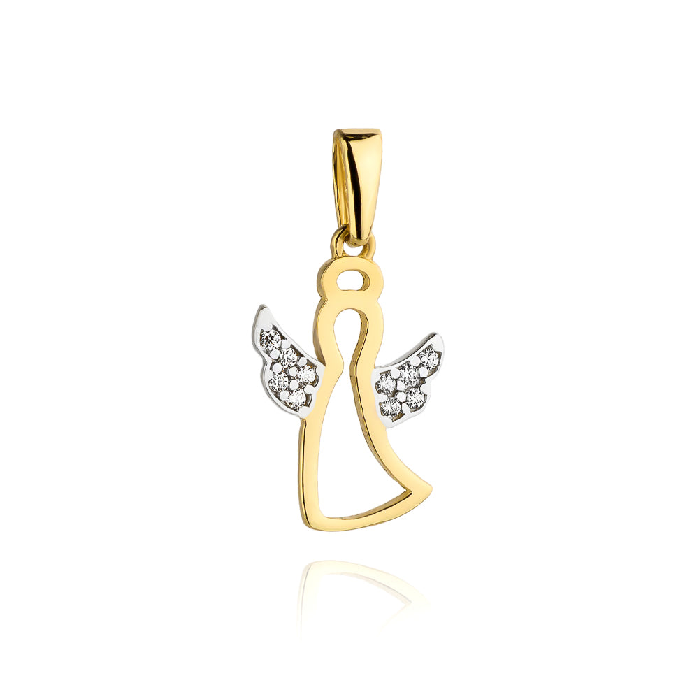 Pandantiv din Aur 14K cu Ingeras si Zirconii