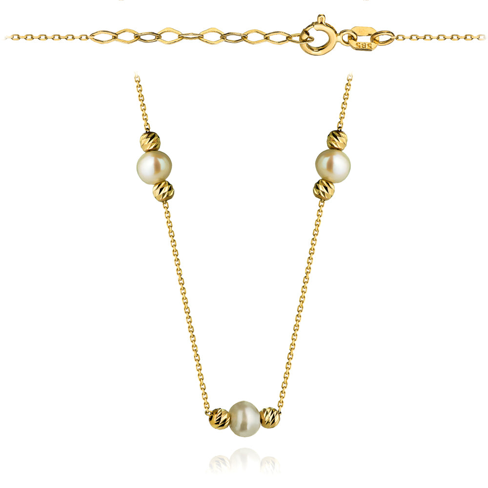 Colier cu Bilute si Perle - Aur 14K