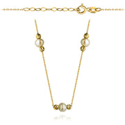 Colier cu Bilute si Perle - Aur 14K