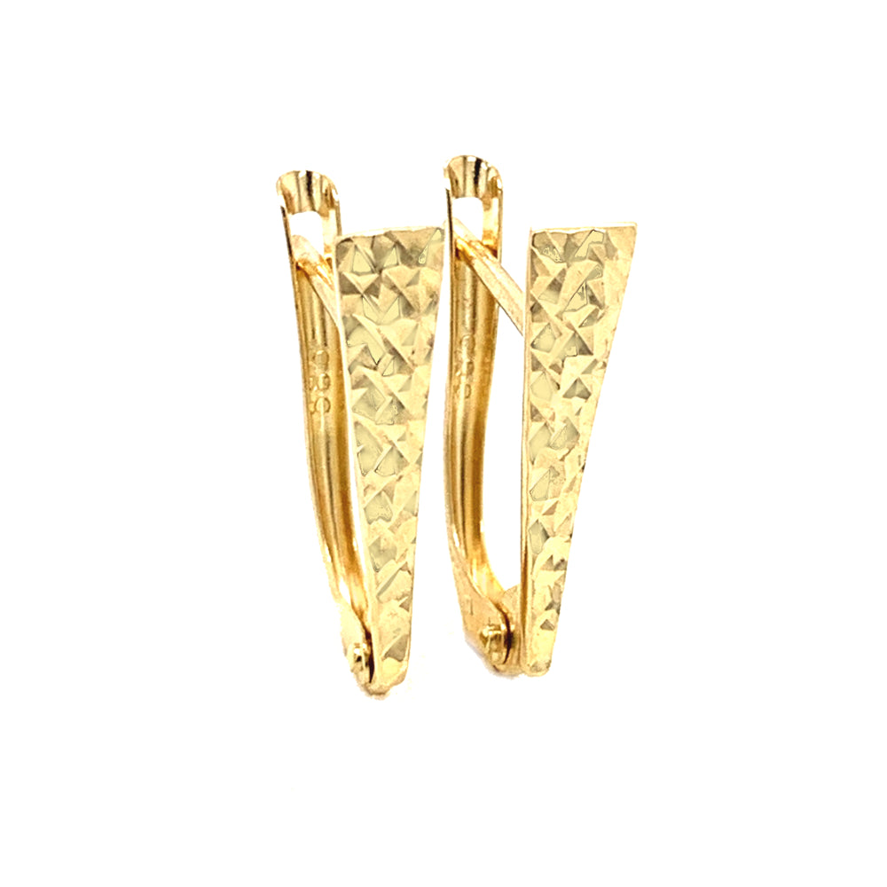 Cercei Aur 14K Diamant Triunghi Lung