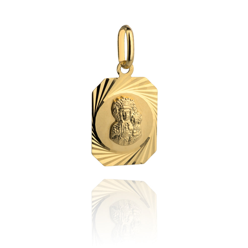 Medalion Aur 14k cu Maica Domnului si Iisus