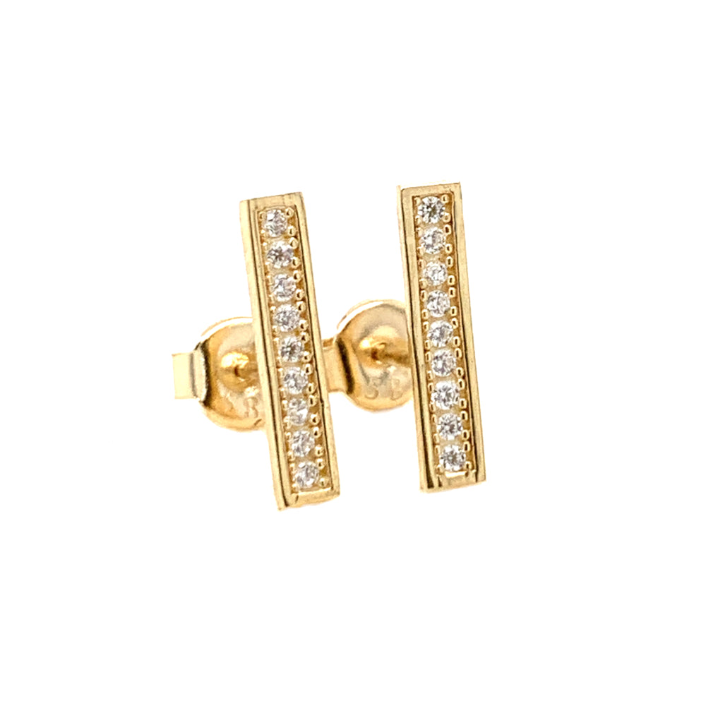 Cercei Aur 14K Dreptunghiulari cu Zirconii