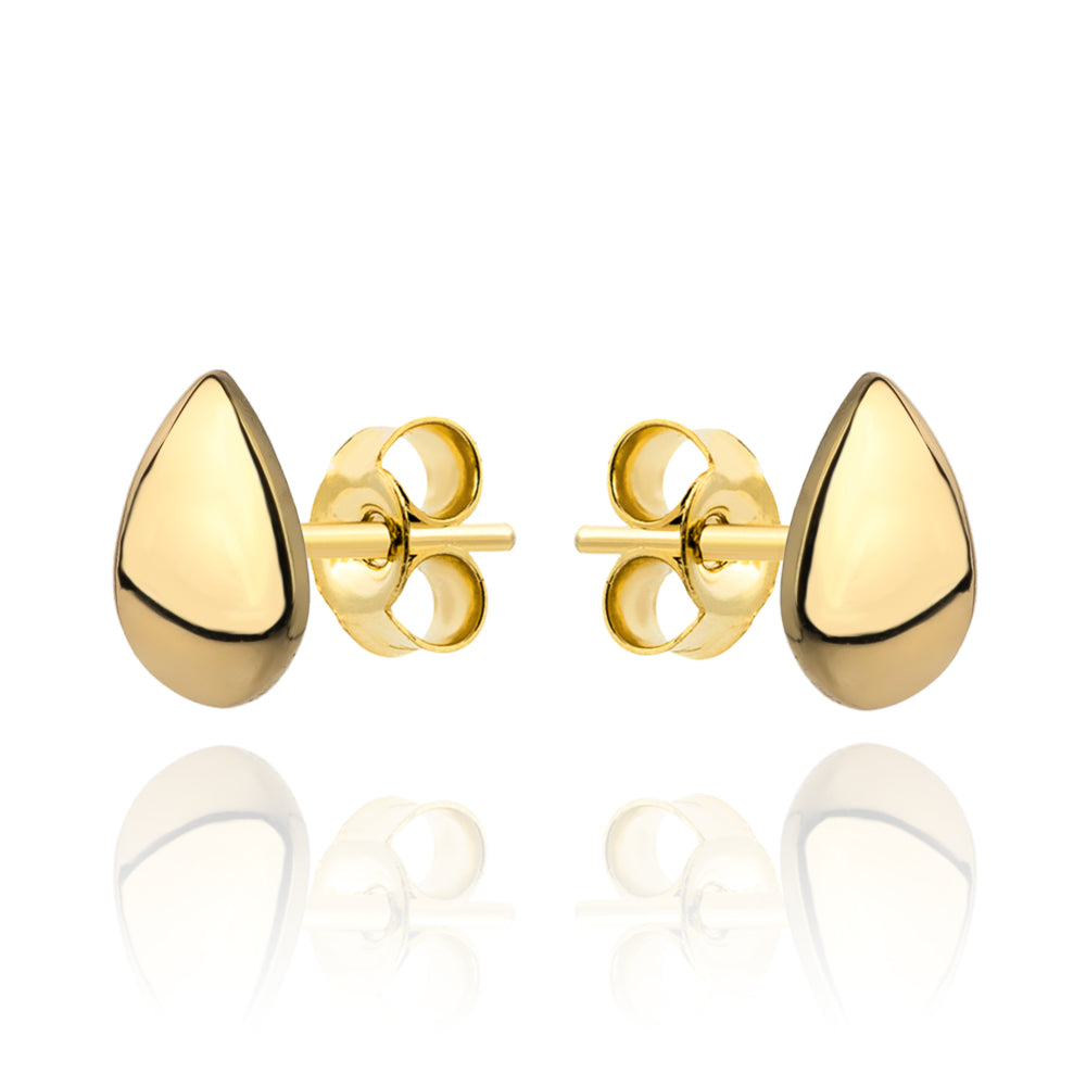 Cercei Aur Galben 14K Picături Elegante pe Tijă