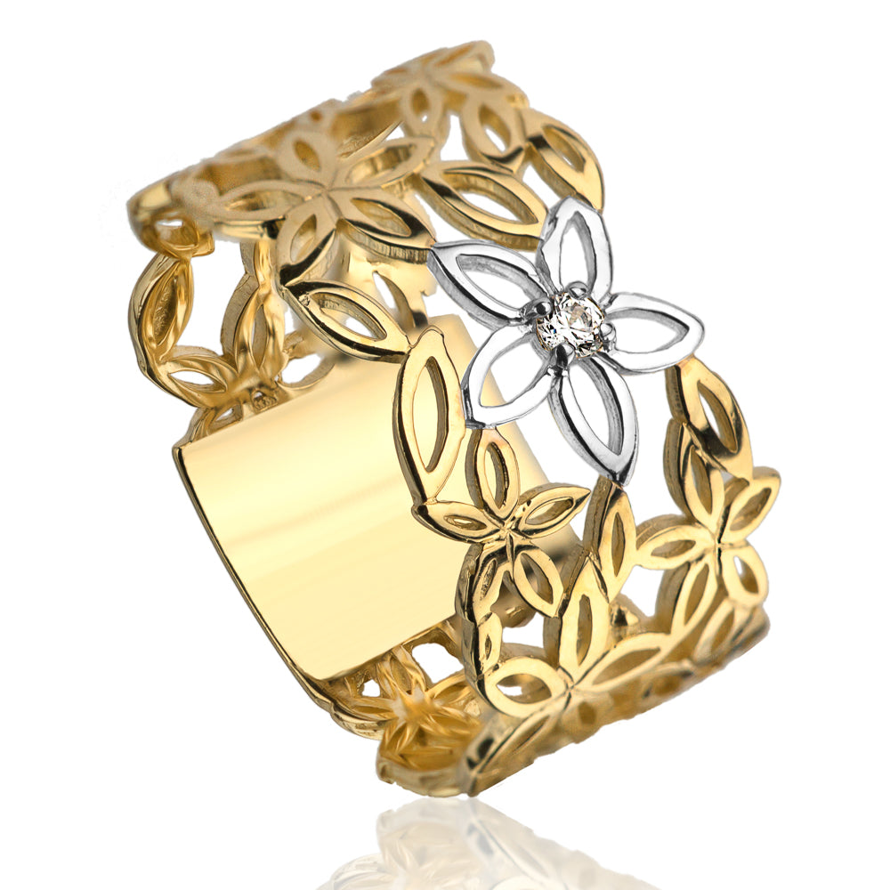 Inel Aur 14k cu Floare si Model Floral