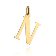 Pandantiv Aur 14K cu Litera N, 24x14 mm