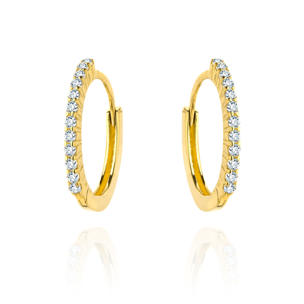 Cercei Creole Aur 14k cu Zirconii Albe