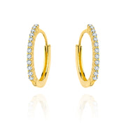 Cercei Creole Aur 14k cu Zirconii Albe