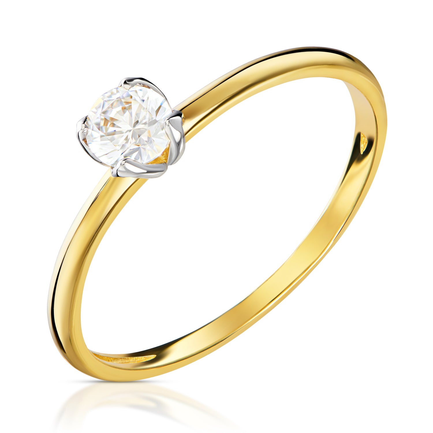 Inel Aur 14k cu Zircon Alb