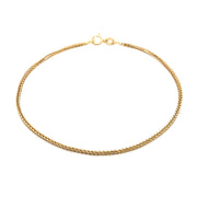 Brățară Aur 14K Model Coadă de Vulpe, Diamată, 18 cm, Lățime 1 mm