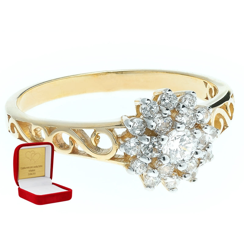 Inel Aur 8K Model Floral Ajourat