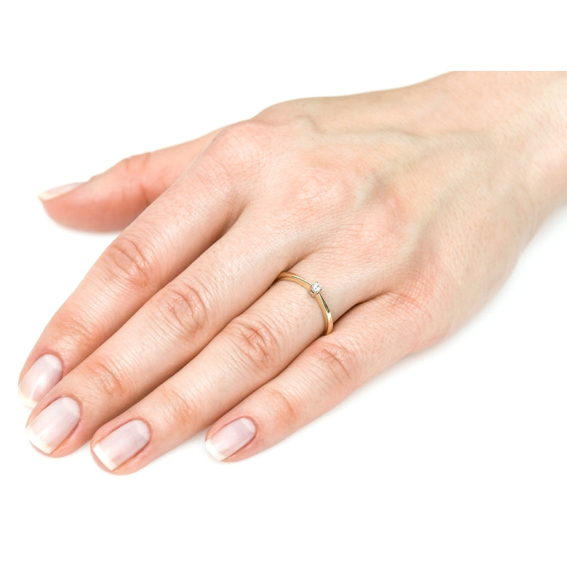 Inel Delicat Aur 8K Cu Zirconiu