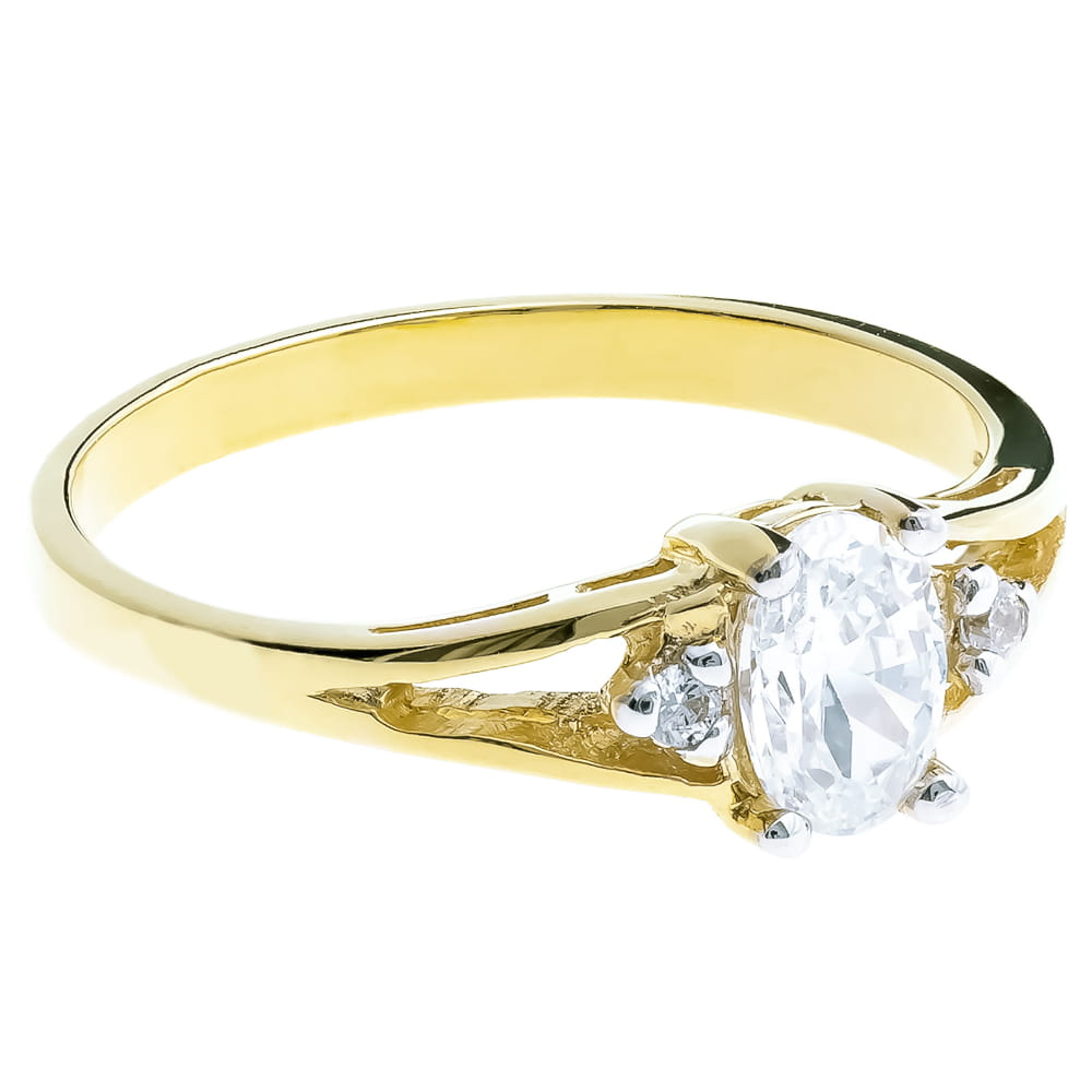Inel Elegant Aur 8K cu Zirconii - Design Clasic