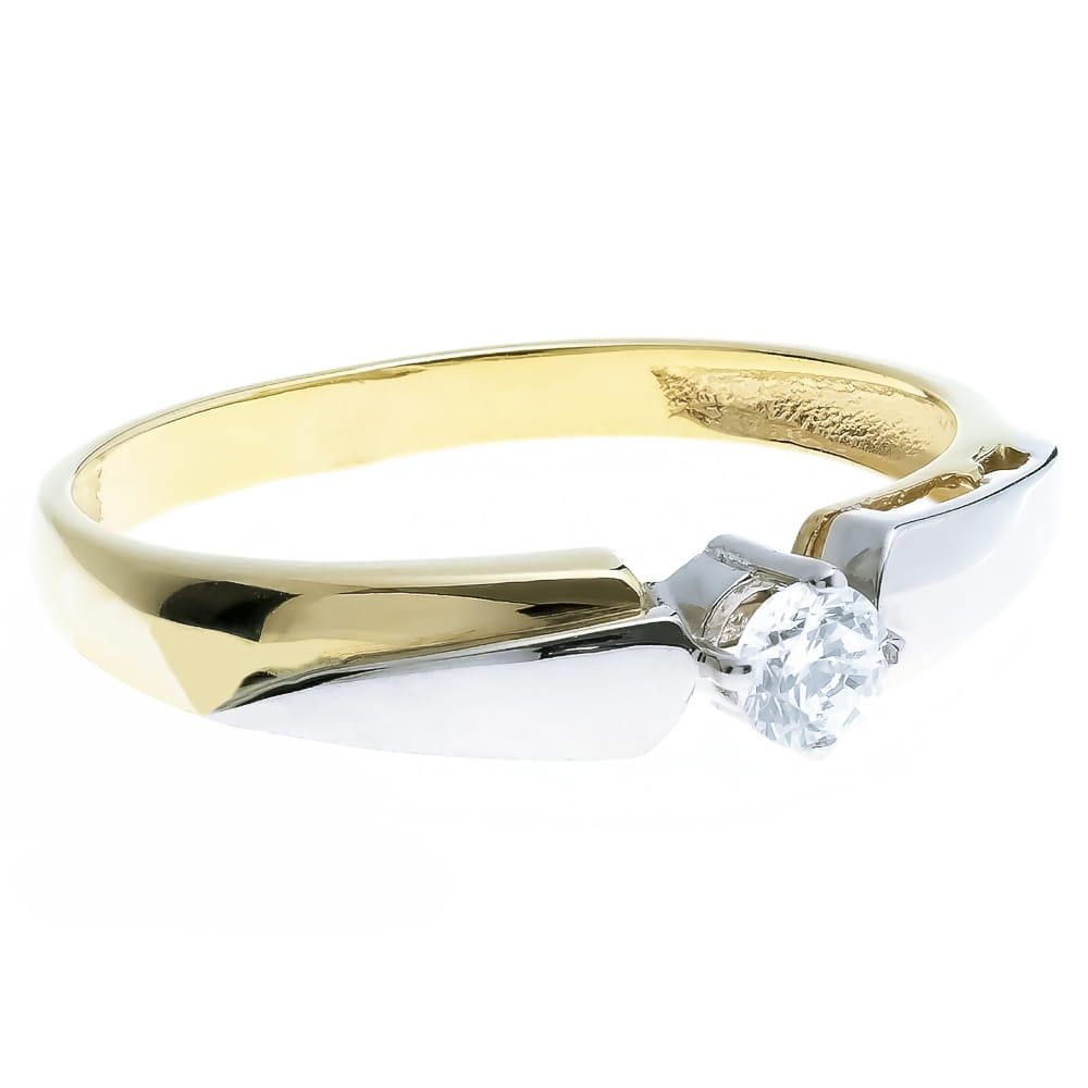 Inel Aur 8K Cu Zirconiu Design Modern