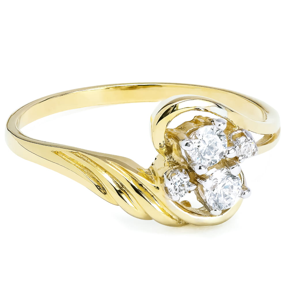 Inel Aur 8K cu Zirconii - Design Elegant