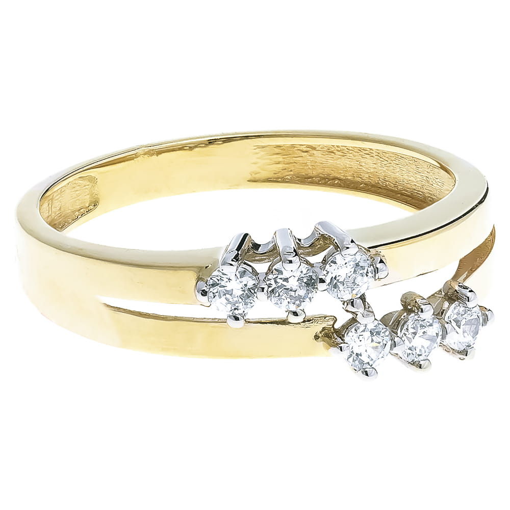 Inel Aur 8K Cu Zirconii - Design Modern