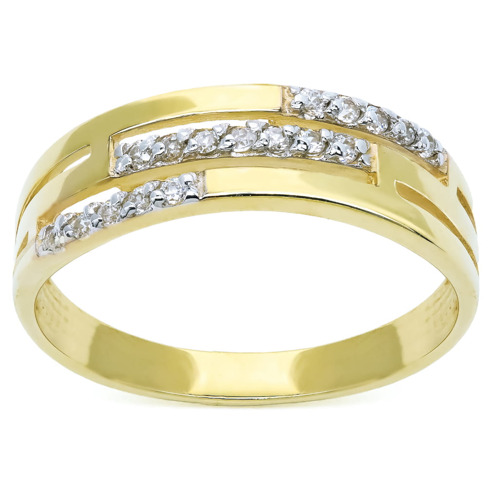 Inel Aur 8K Cu Zirconii: Eleganță Radianta