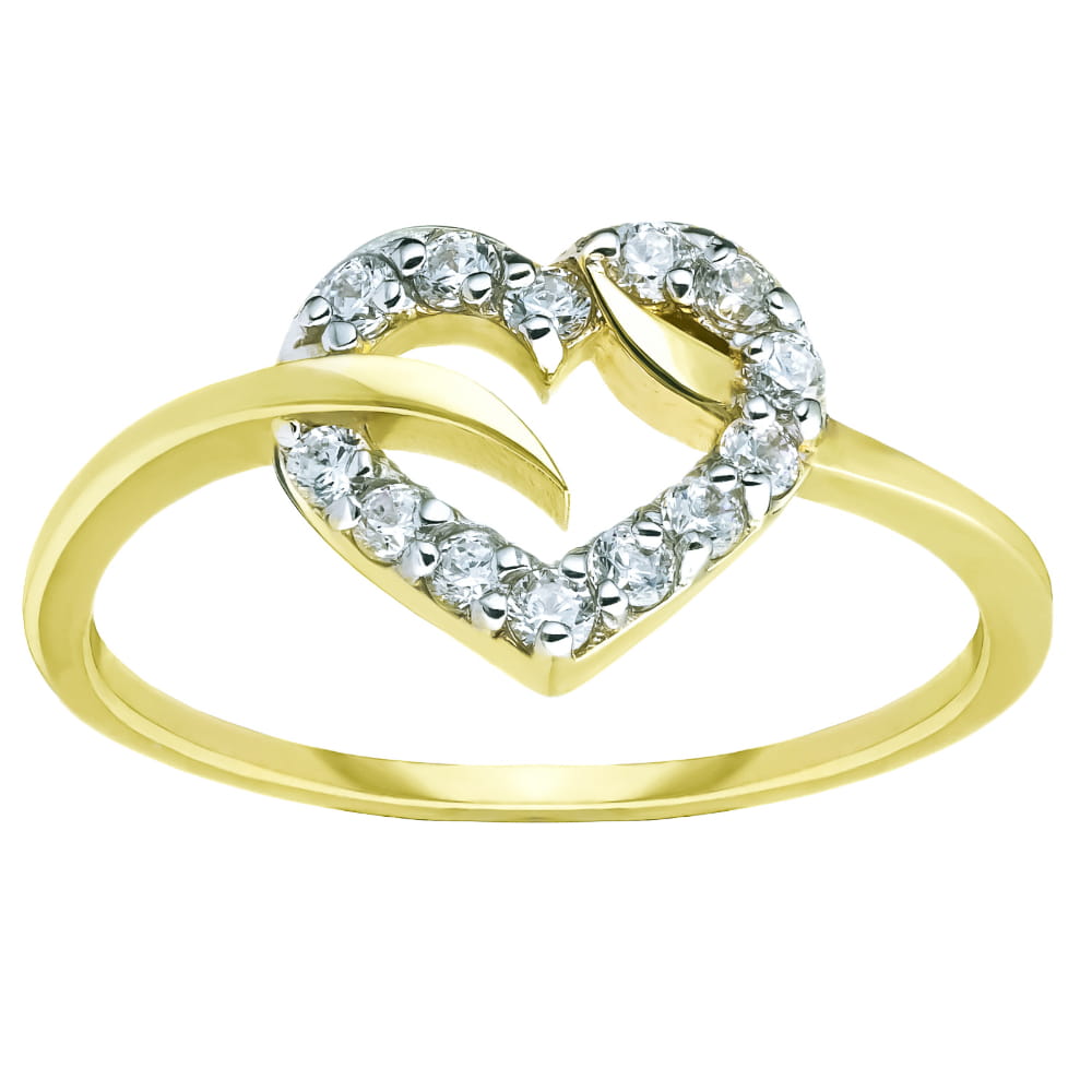 Inel Aur 8K Inimă cu Zirconii