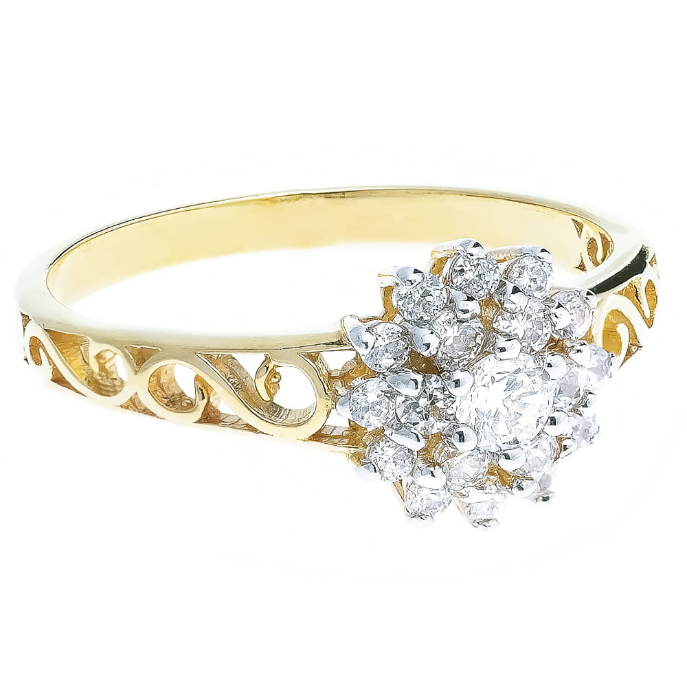 Inel Aur 8K Model Floral Ajourat