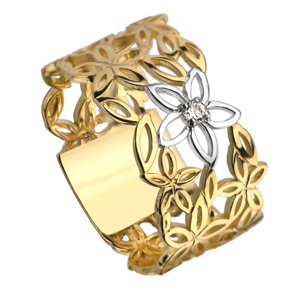 Inel Aur 14k cu Floare si Model Floral