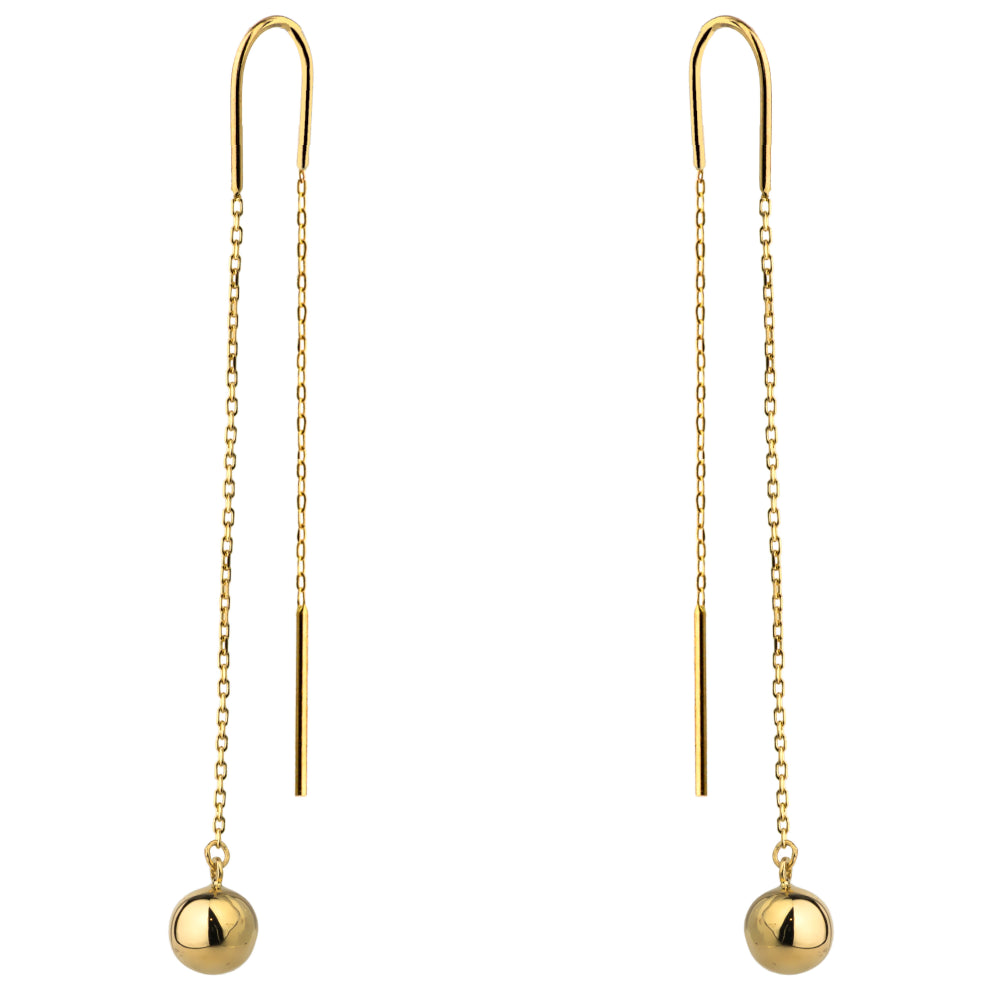 Cercei Fir Aur 14k cu Bilute Netede