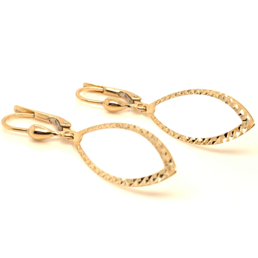 Cercei Pandantiv Oval Diamantat Aur 14K