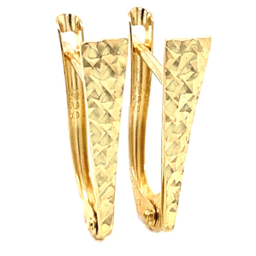 Cercei Aur 14K Diamant Triunghi Lung