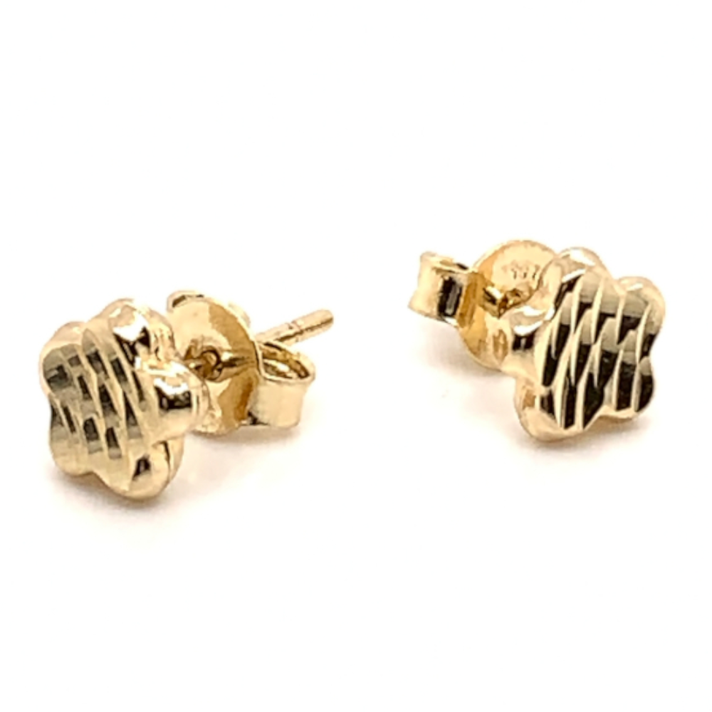 Cercei Aur 14K Floare Diamantată