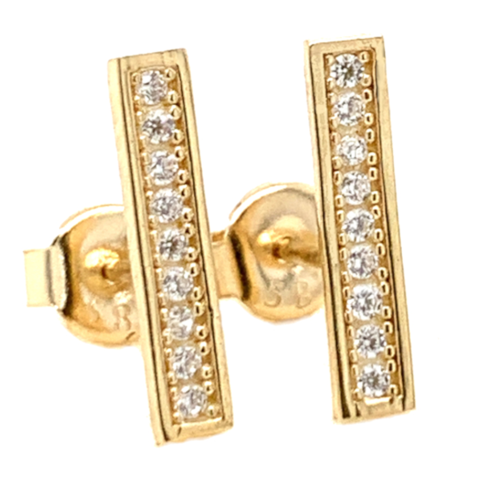 Cercei Aur 14K Dreptunghiulari cu Zirconii