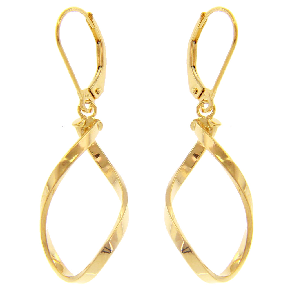 Cercei Aur 14K Oval Răsucit