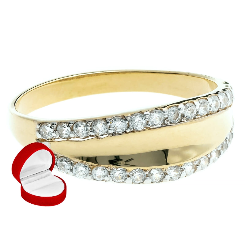 Inel Aur 8K Cu Zirconii - Design Modern