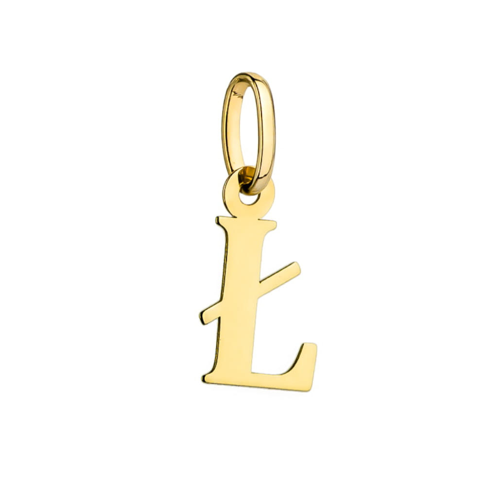 Pandantiv Aur 14K Litera Ł - Eleganță Personalizată