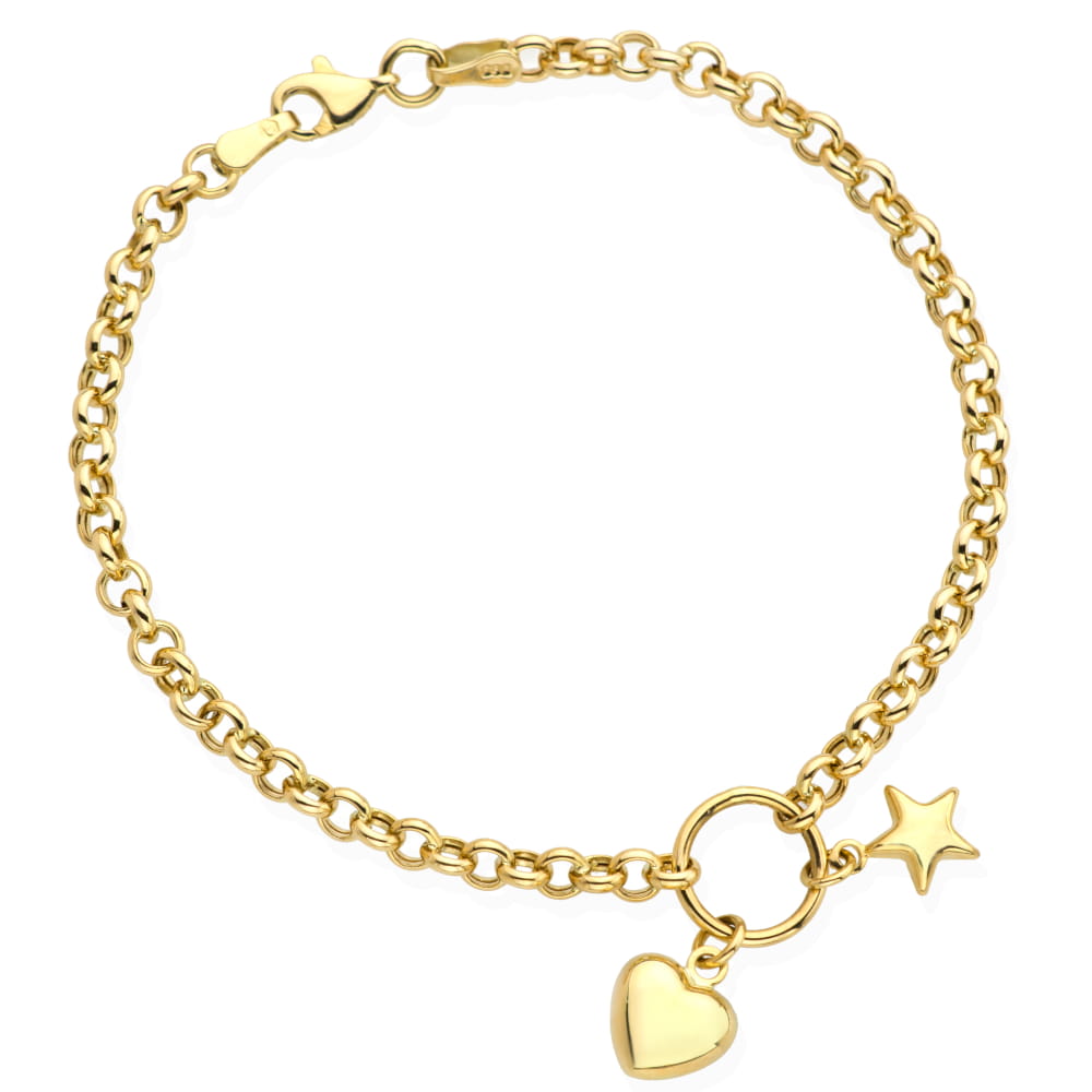 Bratara Aur cu Inima si Stea- 14k