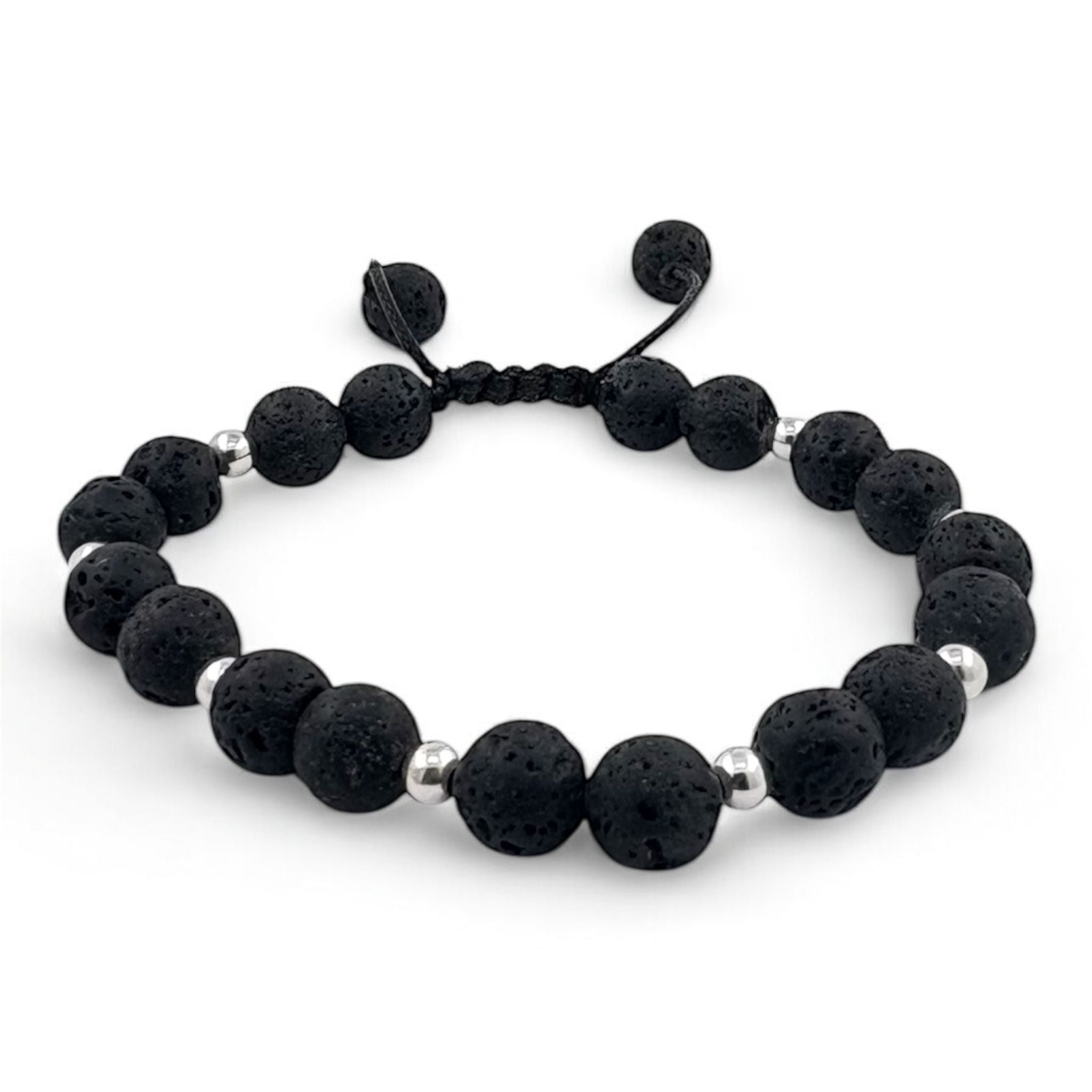 Bratara Bilute Polished Argint 925 cu Margele Negre
