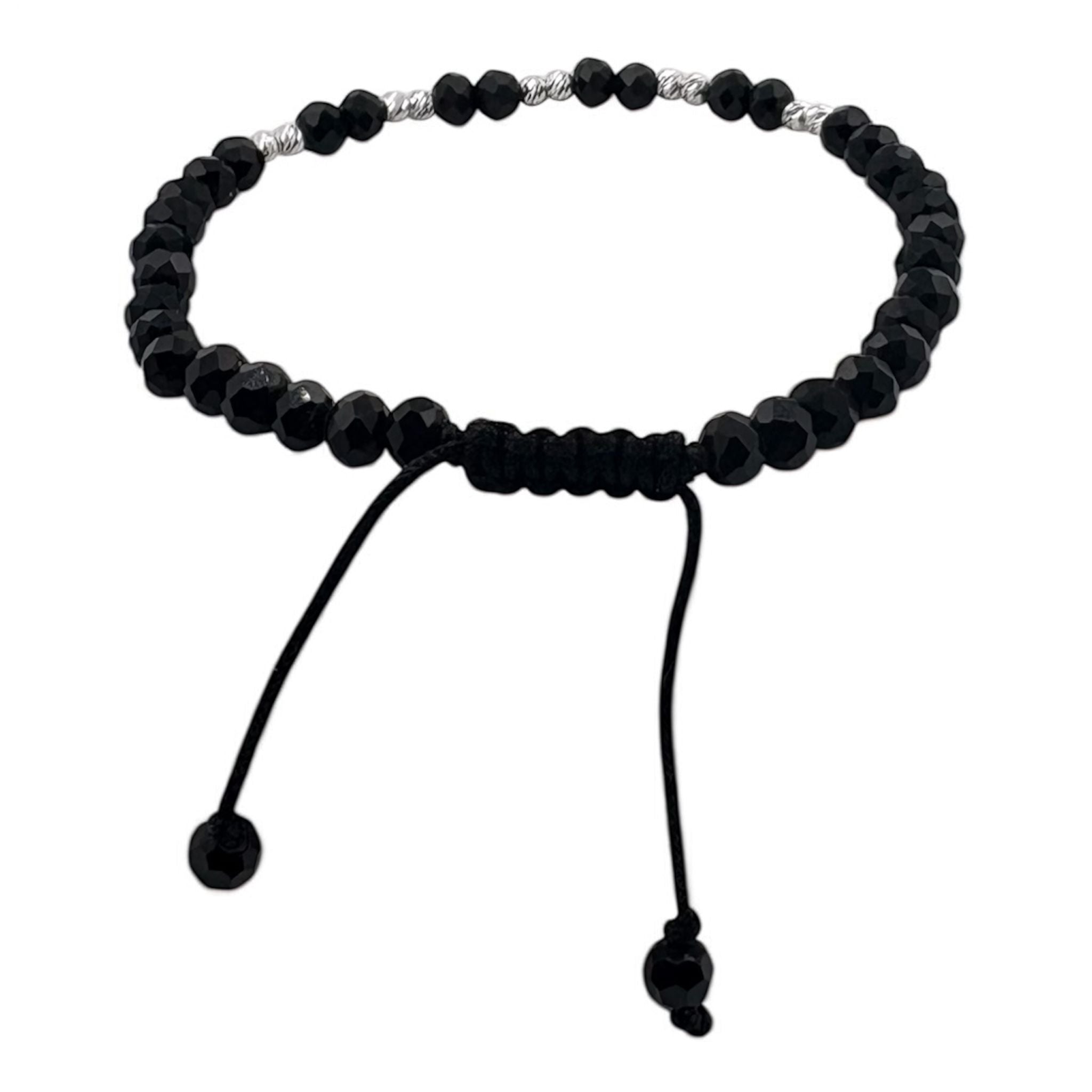 Bratara Bilute Slash Argint 925 cu Margele Negre