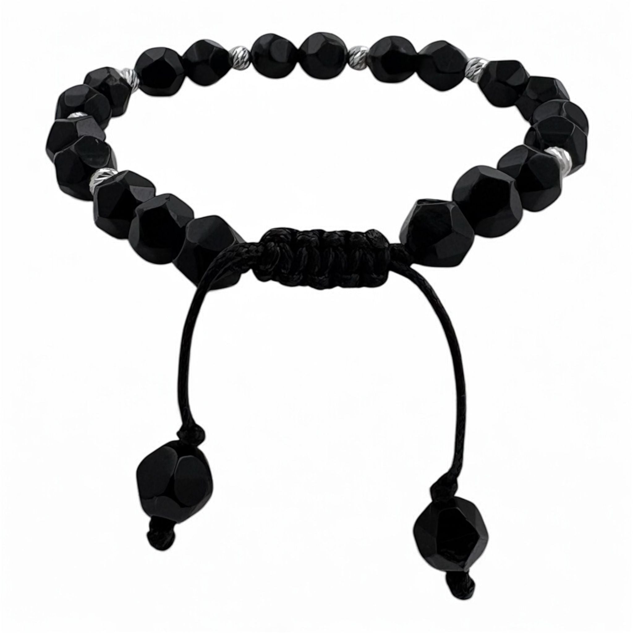 Bratara Bilute Slash Argint 925 cu Margele Negre