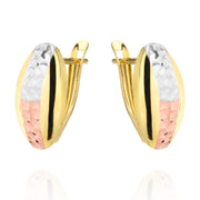 Cercei Aur 14k cu Model Roz si Alb