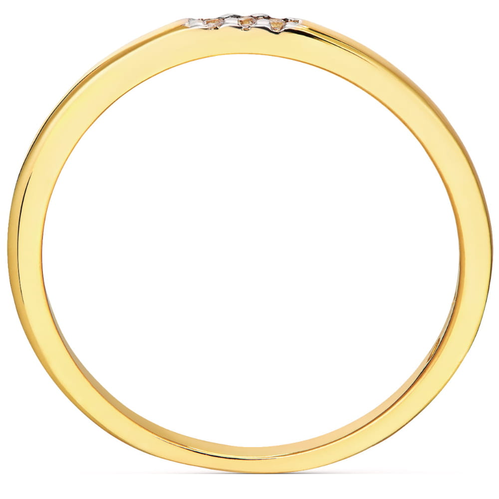 Inel De Aur 14K Cu 3 Zirconii În Linie